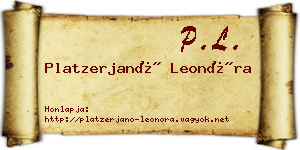 Platzerjanó Leonóra névjegykártya